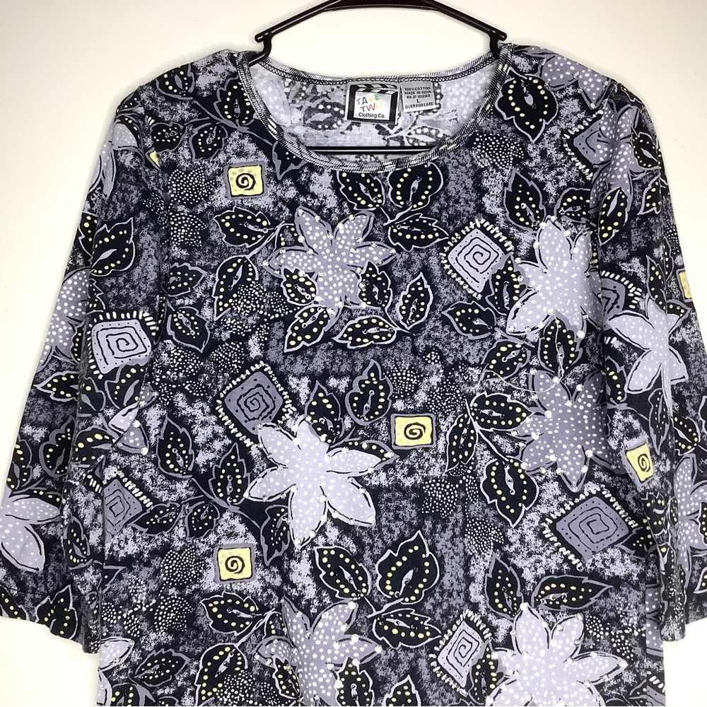 < Vintage Take Two Unique Pattern Top Made In Ind… - image 2